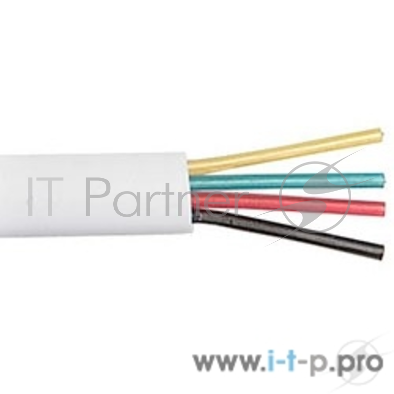 Hyperline UTC2x2x0.12-C2-PATCH-INDOOR (TC-4-WH) Кабель телефонный, 100м, плоский, 4 провода, многожи
