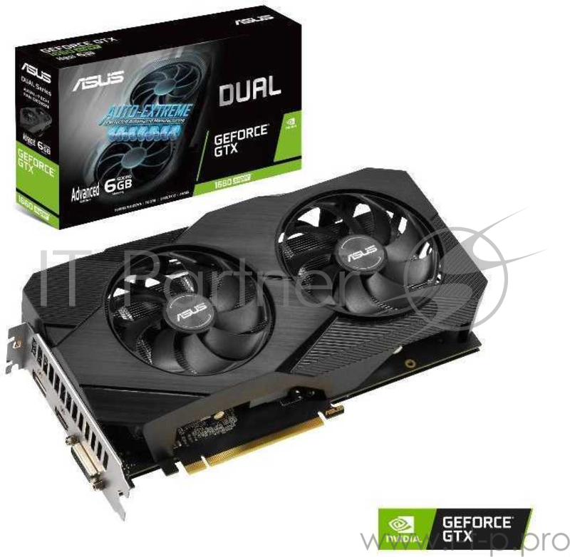 Видеокарта Asus PCI-E DUAL-GTX1660S-A6G-EVO nVidia GeForce GTX 1660SUPER 6144Mb 192bit GDDR6 1530/14002 DVIx1/HDMIx1/DPx1/HDCP Ret