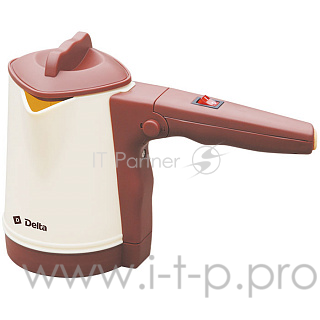 Турка электрическая DELTA DL-8163 бежевый с корич.: 1100Вт, СКЛАДНАЯ РУЧКА,объем 4 чашки(Россия)(24)