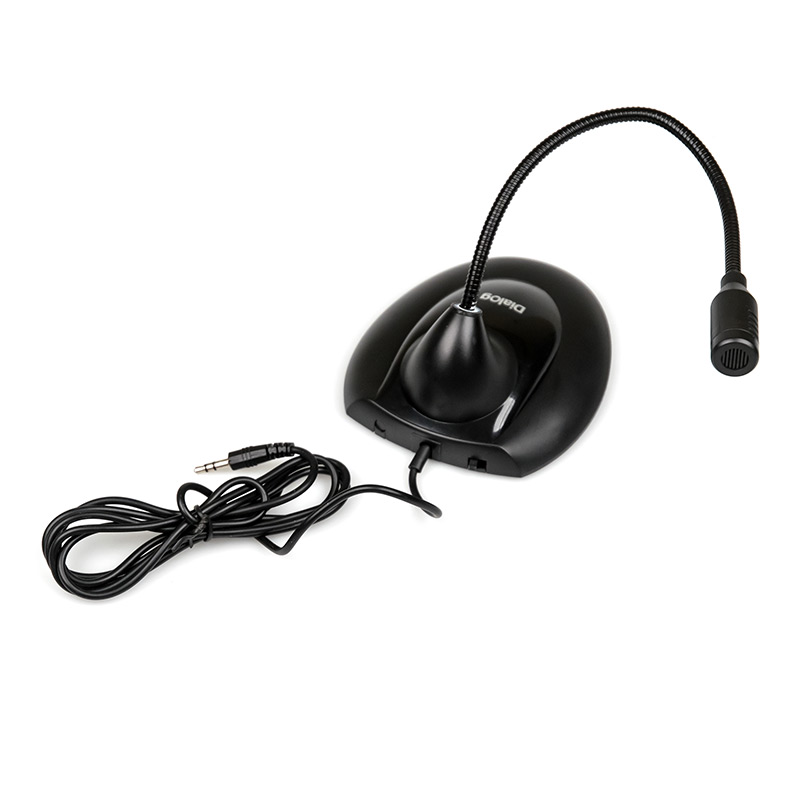 Микрофон Dialog M-140B конденсаторный, настольный, на гибком основании, с кнопкой включения, черный.