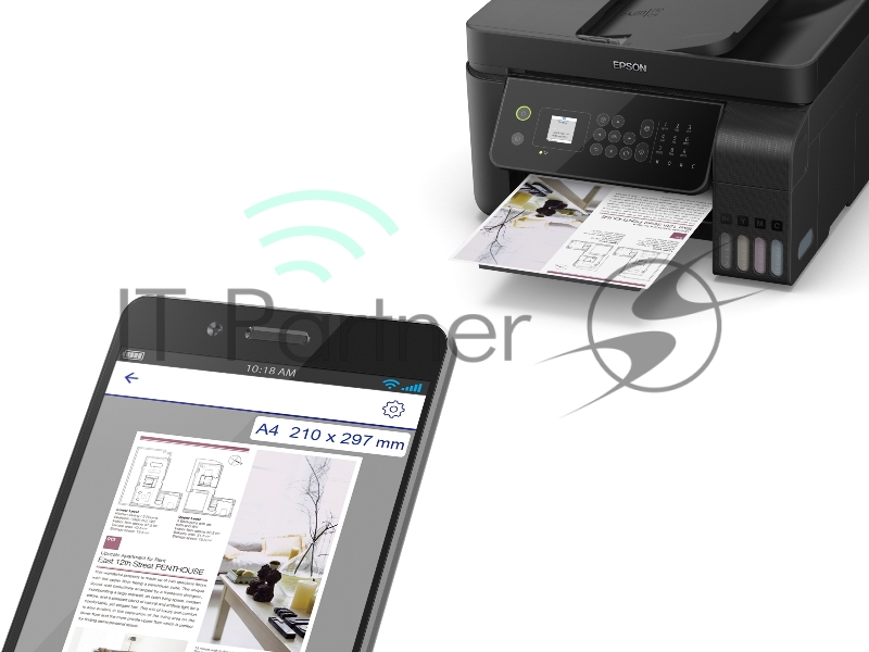 МФУ струйный Epson L5190 (C11CG85405) A4 WiFi USB RJ-45 черный