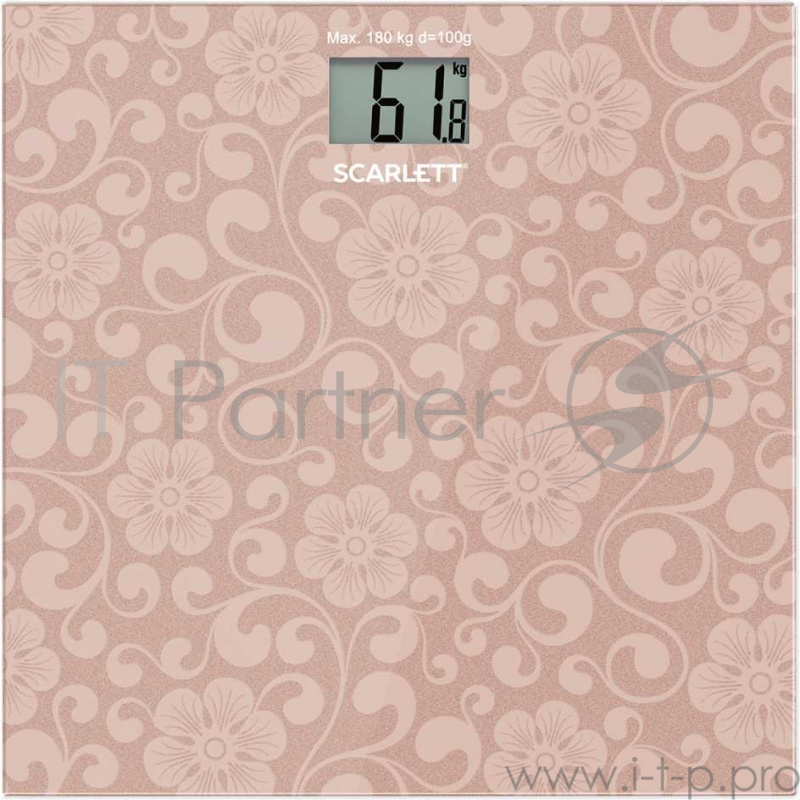 Весы напольные электронные Scarlett SC-BS33E034 макс.180кг розовый