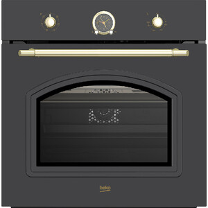 Встраиваемая электрическая духовка BEKO ORE27205A/ Мультифункциональный духовой шкаф (6 режимов) с независимым управлением. Объем 71 л. Rustic .таймер. Телескопические направляющие (1). Каталитическая задняя стенка. Внут