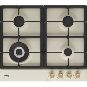 Встраиваемая газовая варочная поверхность BEKO Встраиваемая газовая варочная поверхность BEKO/ Газовая поверхность: 4 газовые конфорки (в т.ч. Wok). Панель управления спереди. Газ-контроль. Высокоэффективные конфорки. Встроенный электроподжиг. Чугунн