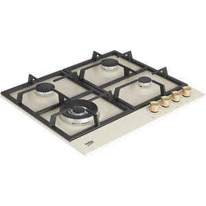 Встраиваемая газовая варочная поверхность BEKO Встраиваемая газовая варочная поверхность BEKO/ Газовая поверхность: 4 газовые конфорки (в т.ч. Wok). Панель управления спереди. Газ-контроль. Высокоэффективные конфорки. Встроенный электроподжиг. Чугунн