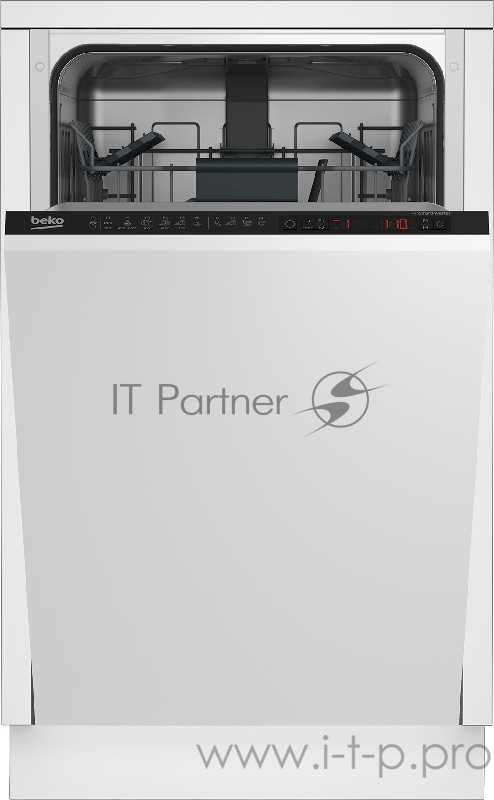 Встраиваемая посудомоечная машина BEKO DIS26021 / Ширина: 45см Инверторный двигатель LCD дисплей 6 программ мойки 10 комплектов посуды Индикация работы: луч на полу Регулировка верхней корзины по высоте Двойное верхнее коромысло Половинная загрузка П