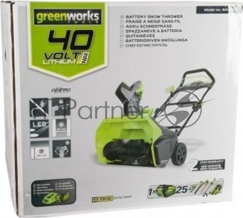 Снегоуборщик аккум. GREENWORKS 2600007 БЕЗ аккумулятора и зарядного устройства