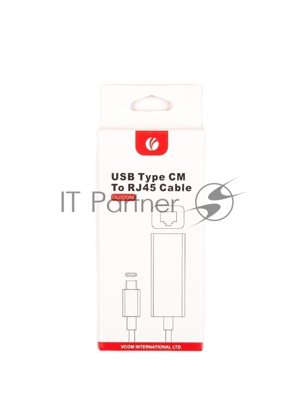 Кабель-переходник USB 3.1 Type-C -->RJ-45 1000Mbps Ethernet, Aluminum Shell, 0.15м VCOM <DU320M>