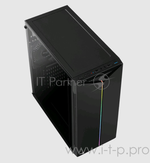 Корпус Aerocool Split без БП, ATX, боковое окно, черный