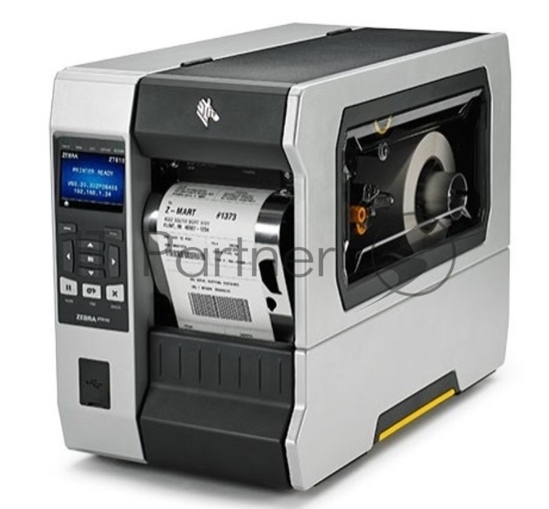 Zebra TT Printer ZT610 4, 203 dpi, Euro and UK cord, Serial, USB, Gigabit Ethernet, Bluetooth 4.0, USB Host, Tear, Color, ZPL
