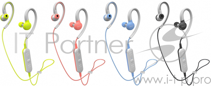 Гарнитура вкладыши Pioneer SE-E6BT-B 0.3м черный/серый беспроводные bluetooth (крепление за ухом)