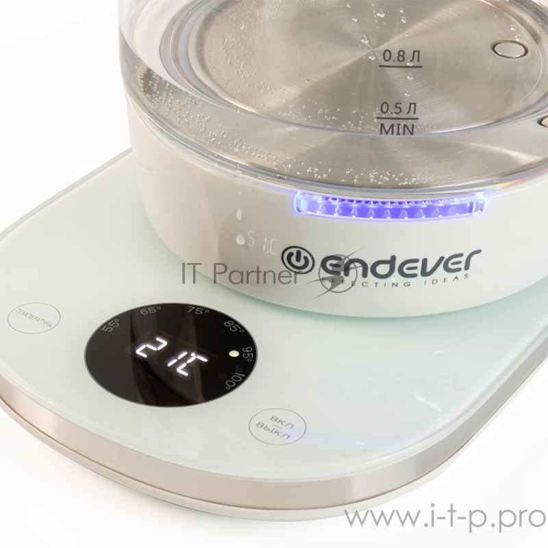 335 G-KR Чайник электрический Endever Skyline.Ёмкость 1,7 л, корпус из BIO-стекла, мощ.1800 Вт.