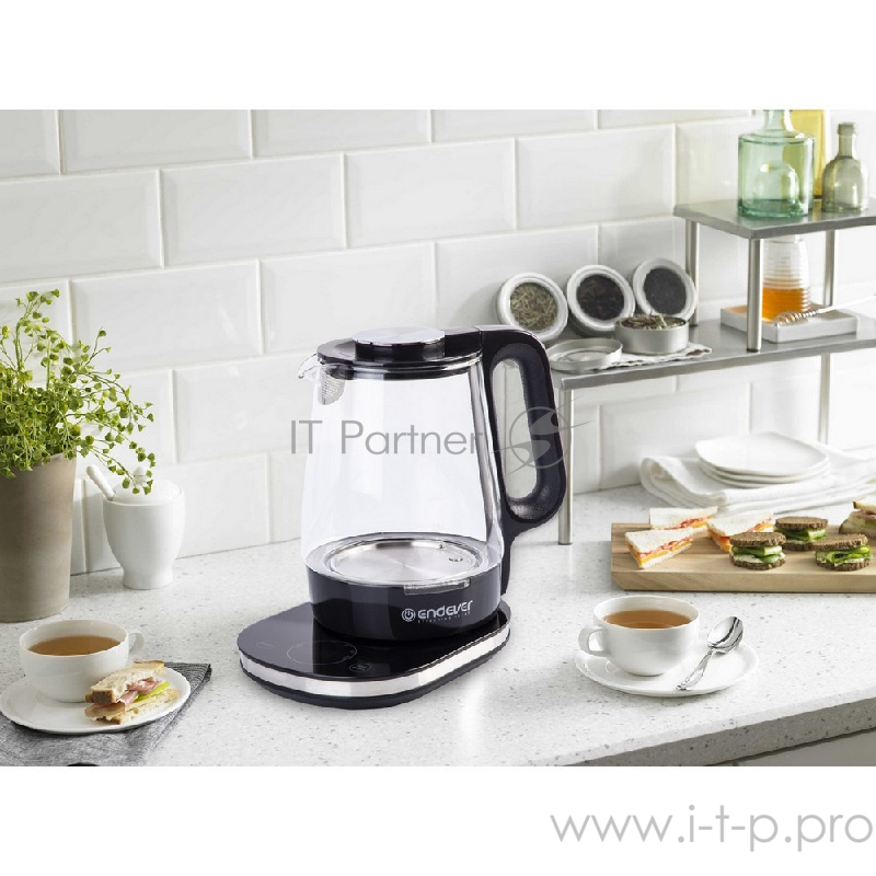 334 G-KR Чайник электрический Endever Skyline.Ёмкость 1,7 л, корпус из BIO-стекла, мощ.1800 Вт.