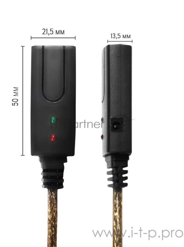 Greenconnect Удлинитель USB 2.0 с 2-мя акивными усилителями сигнала 15.0m Premium, AM/AF 24/22 AWG экран, армированный, морозостойкий, разъём для доп.питания, GCR-UEC3M21-BD2S-15.0m Greenconnect Удлинитель USB 2.0 с 2-мя акивными усилителями сигнала