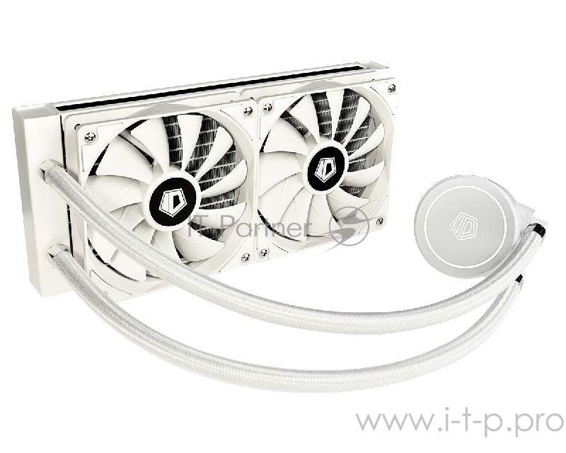 Комплект водяного охлаждения ID-COOLING FROSTFLOW X 240 SNOW LGA2066/2011/1366/1151/50/55/5 250W, cнежно-белый, Помпа и вентиляторы с White LED подств., PWM, DUAL FAN 120mm) RET
