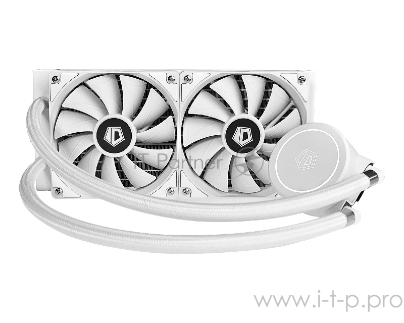 Комплект водяного охлаждения ID-COOLING FROSTFLOW X 240 SNOW LGA2066/2011/1366/1151/50/55/5 250W, cнежно-белый, Помпа и вентиляторы с White LED подств., PWM, DUAL FAN 120mm) RET