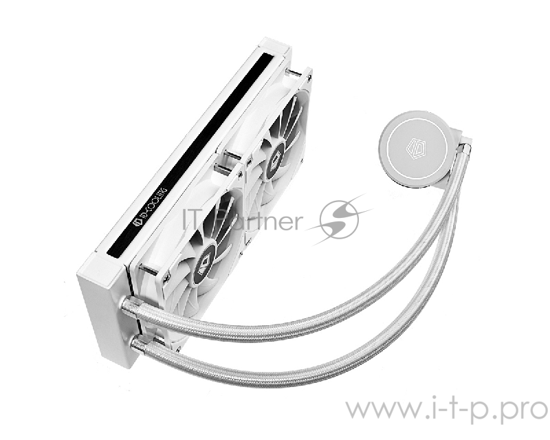 Комплект водяного охлаждения ID-COOLING FROSTFLOW X 240 SNOW LGA2066/2011/1366/1151/50/55/5 250W, cнежно-белый, Помпа и вентиляторы с White LED подств., PWM, DUAL FAN 120mm) RET