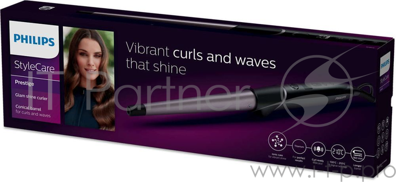 Щипцы Philips BHB872/00 макс.темп.:210С покрытие:титановое/керамическое черный/фиолетовый