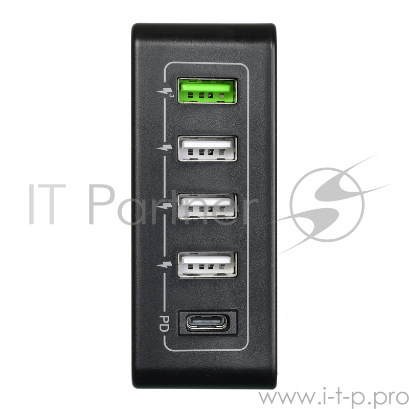 Сетевое зарядное устройство CЗУ (ACD-P605U-V1B) 60Вт, Сетевое ЗУ 5xUSB 1PD+1QC+3Smart, 3.6~20В/3А RTL {40}