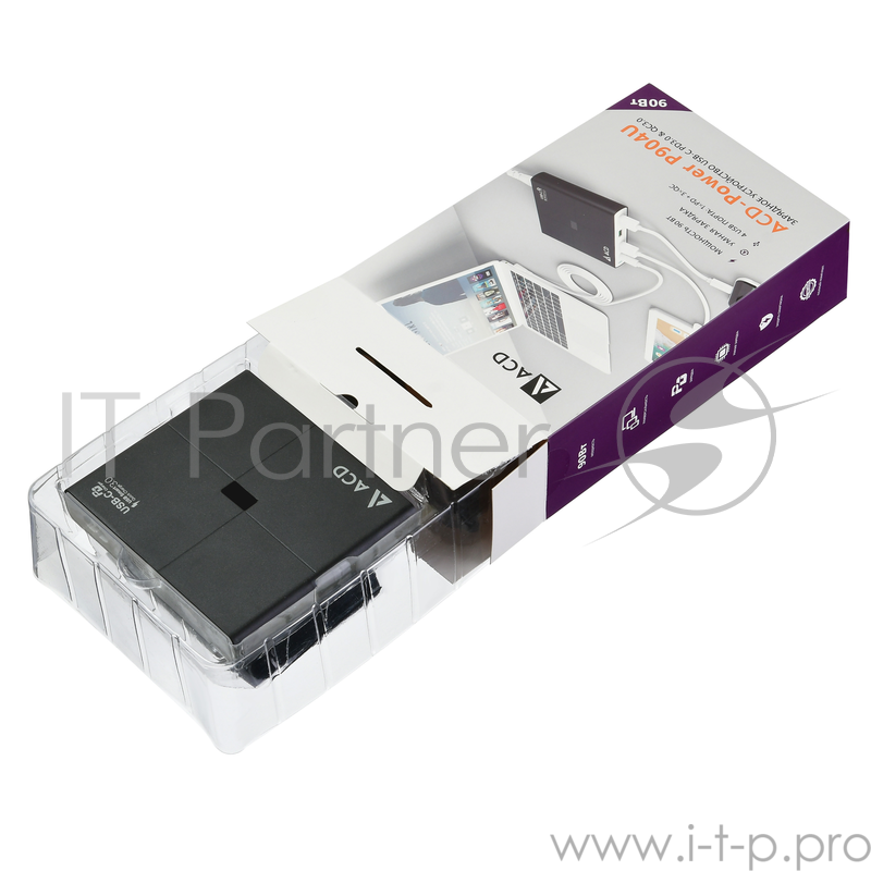 Сетевое зарядное устройство CЗУ (ACD-P904U-V1B) 90Вт, Сетевое ЗУ 4xUSB 1PD+3QC, 3.6~20В/4.35А(max) RTL {20}
