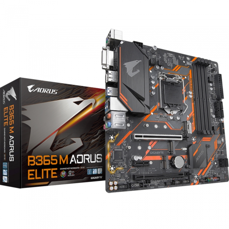 Материнская плата B365 M AORUS ELITE, Socket 1151, Intel®B365, 4xDDR4-2666, DVI-D+HDMI+DP, 2xPCI-Ex16, 1xPCI-Ex1, 6xSATA3(RAID 0/1/5/10), 2xM.2, 8 Ch Audio, GLan, (2+4)xUSB2.0, (3+2)xUSB3.1, 1xUSB3.1 Type-C™, 1xPS/2, mATX, OEM