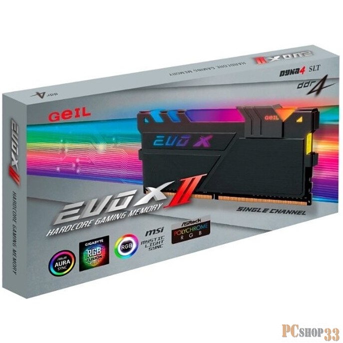 Модуль памяти Geil DIMM DDR4 16GB PC4-25600 3200MHz EVO X Hybrid-Independent-Light-Module