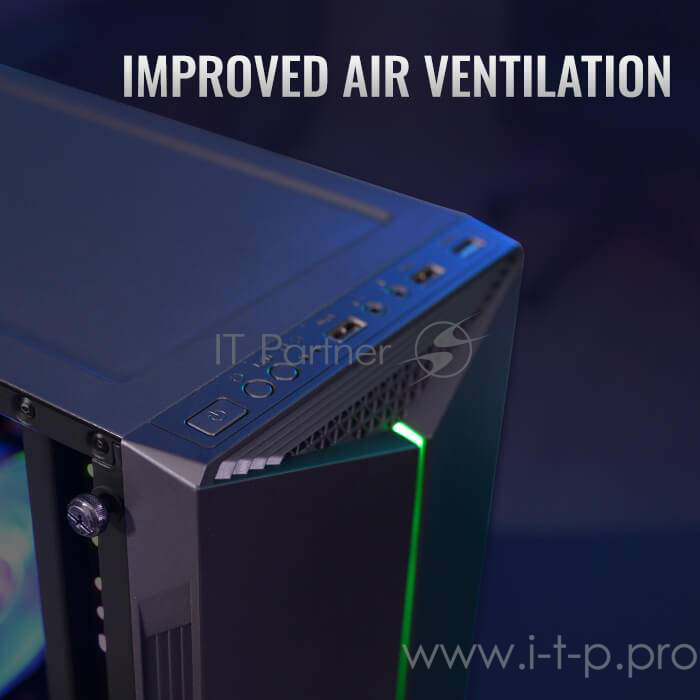 Корпус Aerocool Aerocool Split-G (3xUSB, 2xAudio, 0.5 мм, 120 мм FAN <RGB>, RGB подсветка, прозрачная стенка-закаленное