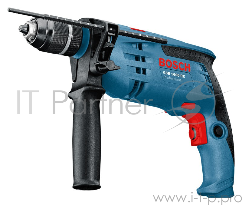 Дрель-шуруповёрт Bosch GSB 1600 RE Professional 0601218121, ударная (701Вт, 3000об./мин., 26270уд./мин., быстроз.)