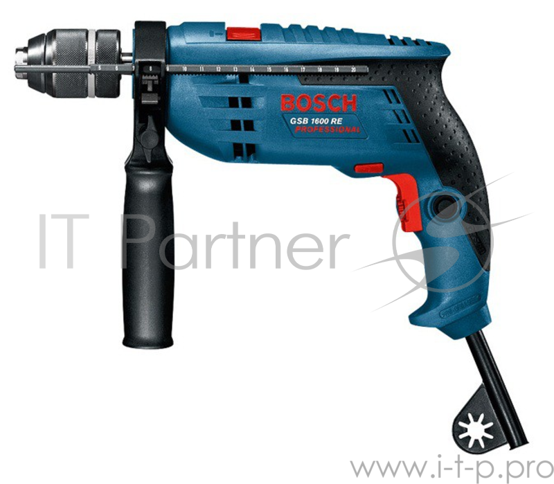 Дрель-шуруповёрт Bosch GSB 1600 RE Professional 0601218121, ударная (701Вт, 3000об./мин., 26270уд./мин., быстроз.)