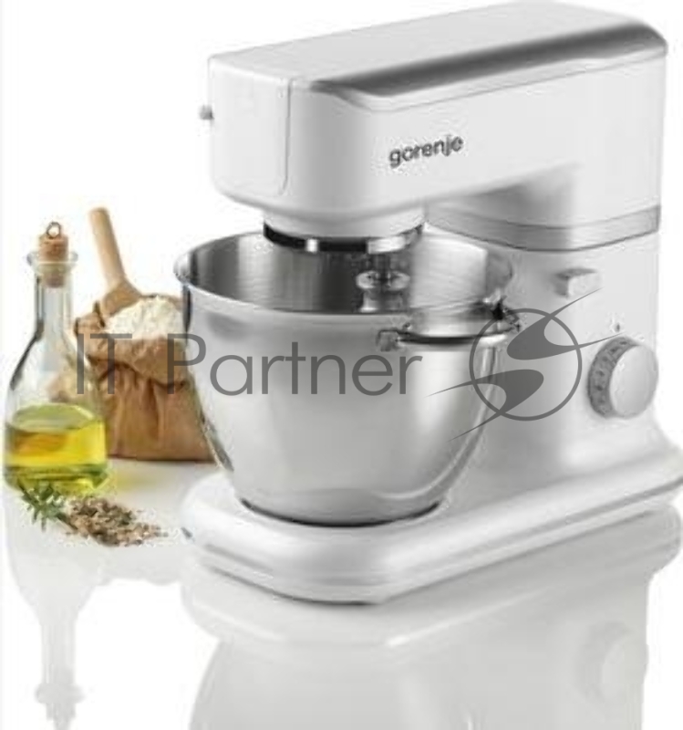 Gorenje MMC1000W Кухонная машинаКухонная машина, Мощность мотора: 1000 Вт, Количество скоростей: 6, Авторегулировка скорости смешивания в зависимости от смеси, Насадки кухонного комбайна: Насадка для теста, Лопатка для смешивания, Венчик для взбивани