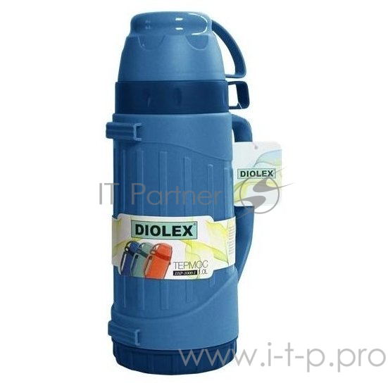 Термос Diolex DXP-600-1 пластиковый со стеклянной колбой 600 мл