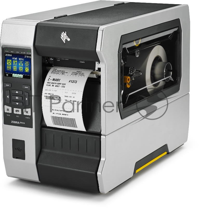 Принтер этикеток Zebra ZT610 TT Printer ZT610 4, 203 dpi, Euro and UK cord, Serial, USB, Gigabit Ethernet, Bluetooth 4.0, USB Host, Rewind, Color, ZPL