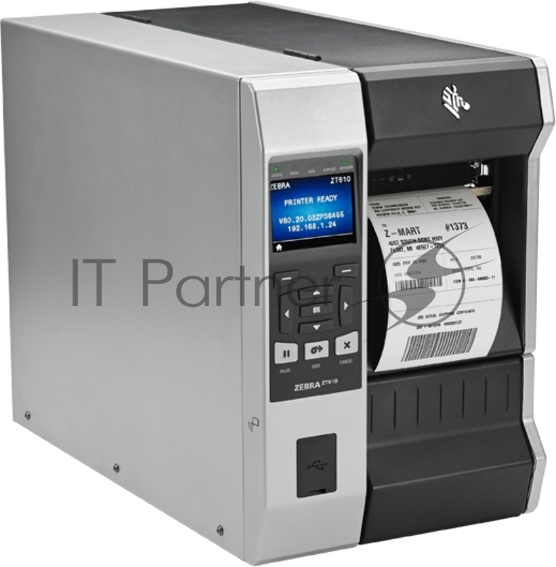 Принтер этикеток Zebra ZT610 TT Printer ZT610 4, 203 dpi, Euro and UK cord, Serial, USB, Gigabit Ethernet, Bluetooth 4.0, USB Host, Rewind, Color, ZPL