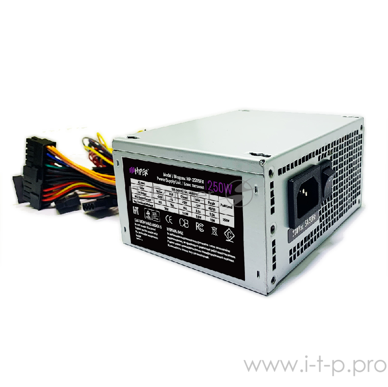 Блок питания HIPER HP-250SFX (SFX, 250W, Passive PFC, 80mm fan, without power cord) OEM