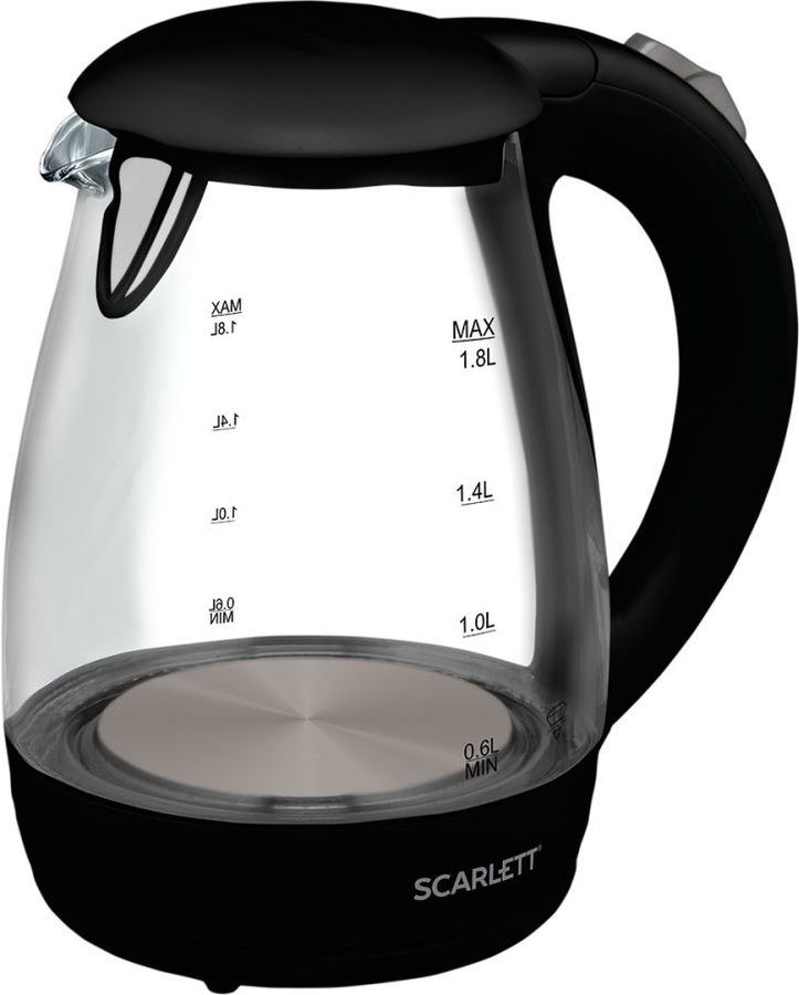 Чайник электрический Scarlett SC-EK27G61 1.8л. 2200Вт черный (корпус: стекло)