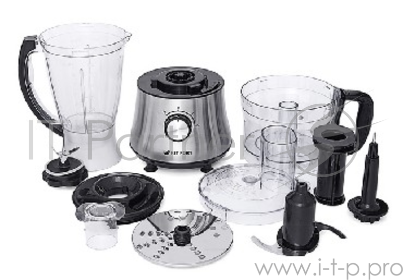 Кухонный комбайн KITFORT КТ-1319 Мощность: 500 Вт. Размер: 205 х 185 х 405 мм. Может выполнять функции стационарного блендера, измельчителя, терки и шинковки. Комбайн оснащен вместительной чашей блендера с мерной шкалой, в крышке которой есть отверс