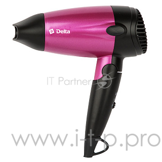 Фен DELTA DL-0904 темно-розовый/бордовый с черным (24): 1400 Вт, два режима мощности потока воздуха