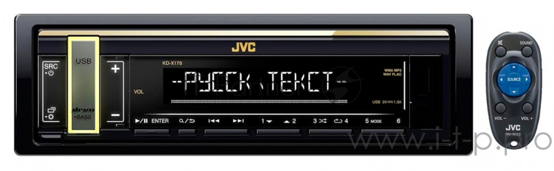 Автомагнитола JVC KD-X178 1DIN 4x50Вт