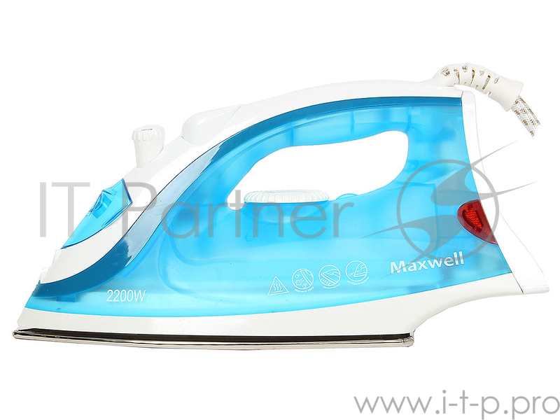 Утюг Maxwell MW-3046(В) Мощность 2000 Вт,подошва из нержавеющей стали,паровой удар