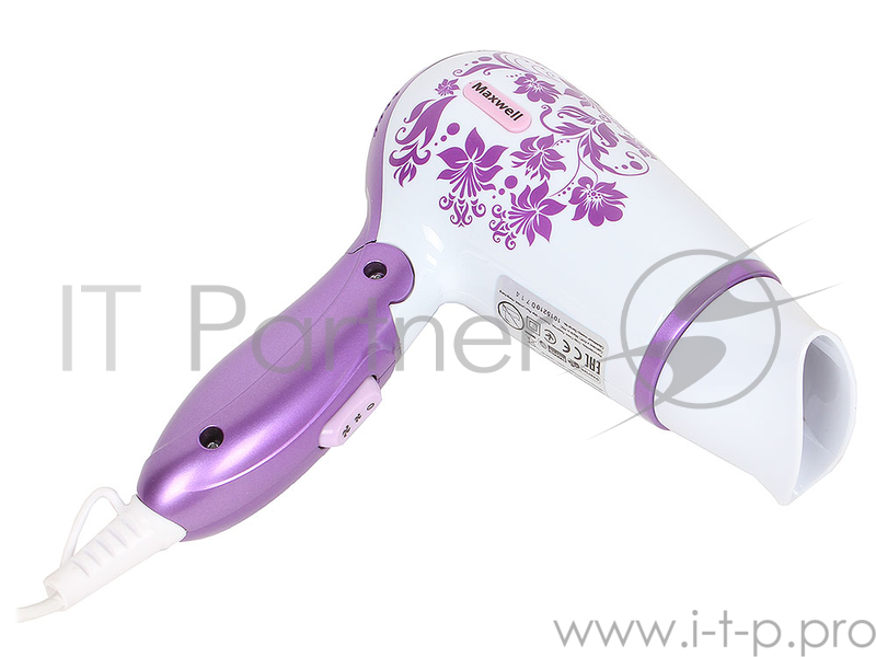 Фен Maxwell MW-2006(PK) розовый, 1400 Вт, 2 скорости