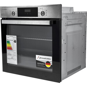 Встраиваемые электрические духовки Schaub Lorenz 595х595х565, Электрический независимый мультифункциональный духовой шкаф, Класс А, Объем 80 л, 8 режимов, Гриль, Конвекция, Тангенциальное охлаждение корпуса, Программируемый таймер с автоотключением (