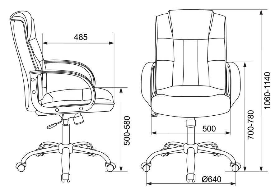 Кресло руководителя Бюрократ T-800N/BLACK черный кожа крестовина хром