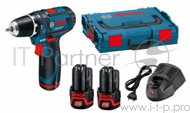Дрель-шуруповёрт Bosch GSR 10.8-2-LI Professional 0601868109, аккум. (Li-Ion 10.8В, 400/1300об./мин., быстроз.) + доп.аккум. + кейс