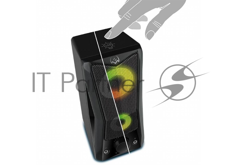 Колонки Sven 445, чёрный, USB, 2.0,2x3 Вт(RMS), подсветка