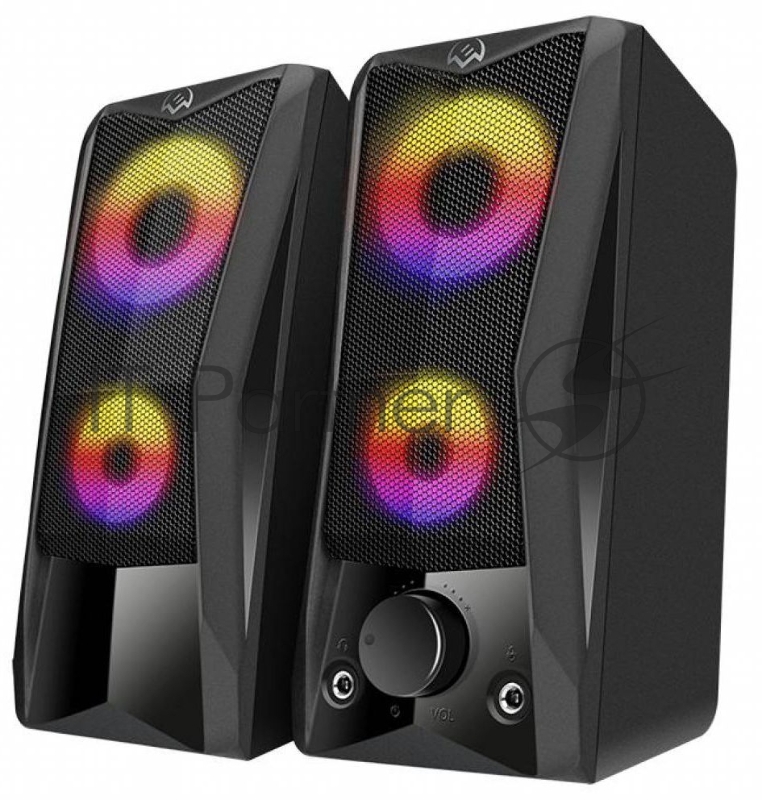 Колонки Sven 445, чёрный, USB, 2.0,2x3 Вт(RMS), подсветка