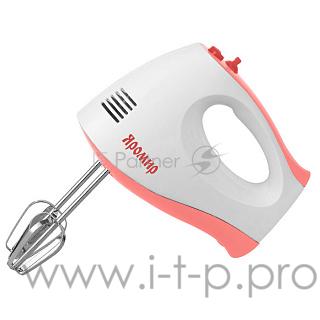 Миксер ЯРОМИР ЯР-401 белый с терракотовым: 180Вт, 5 скоростных режимов (Россия)(24)