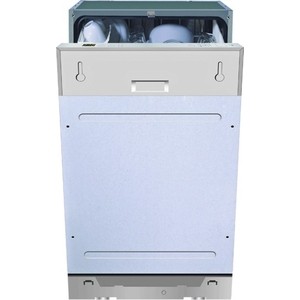 Посудомоечная машина De Luxe DWB-K45-WТип - встраиваемая, мощность - 1850 Вт, 9 комплектов посуды, 6 программ, расход воды 10 л, защита от детей, отсрочка запуска, размеры - 815*448*558 мм, масса нетто - 30 кг