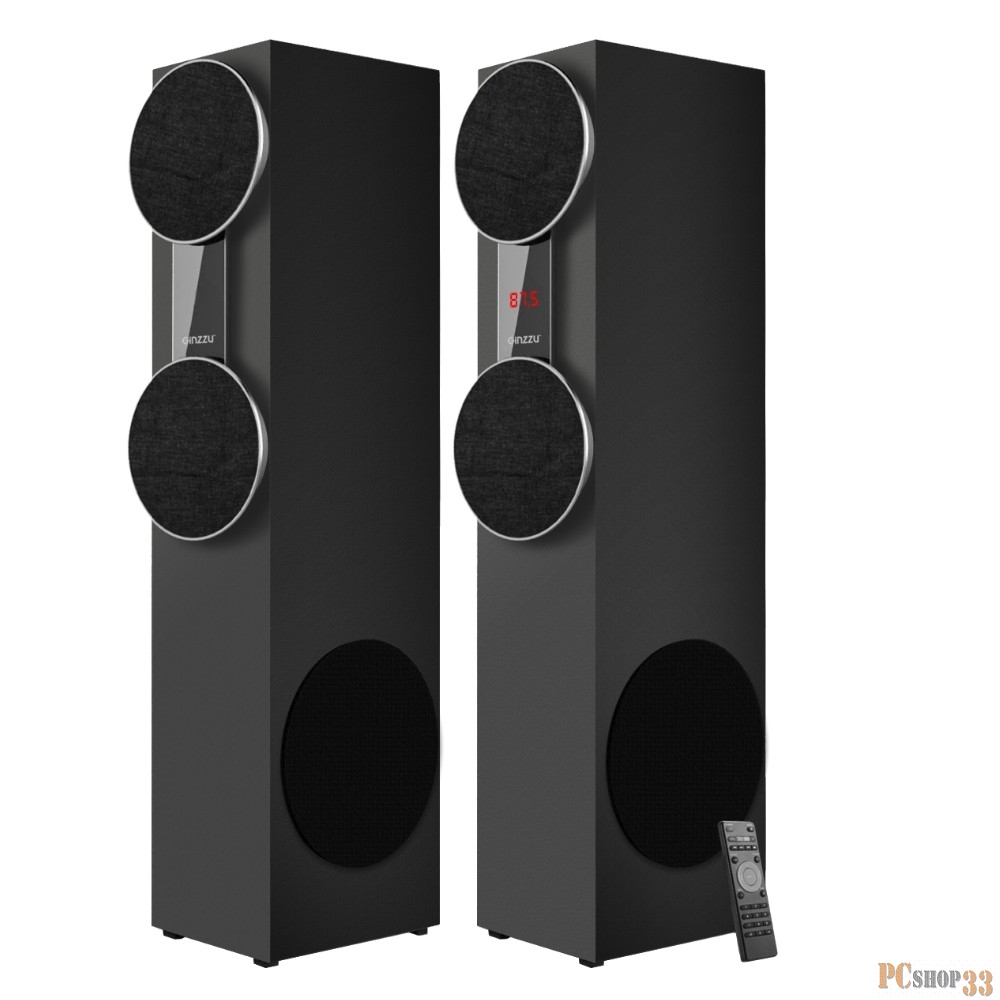 Ginzzu GM-325, Акустическая система 2.0, 2x60W/BT/USB/SD/FM/AUX/ДУ