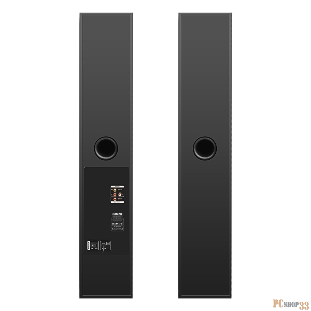 Ginzzu GM-325, Акустическая система 2.0, 2x60W/BT/USB/SD/FM/AUX/ДУ