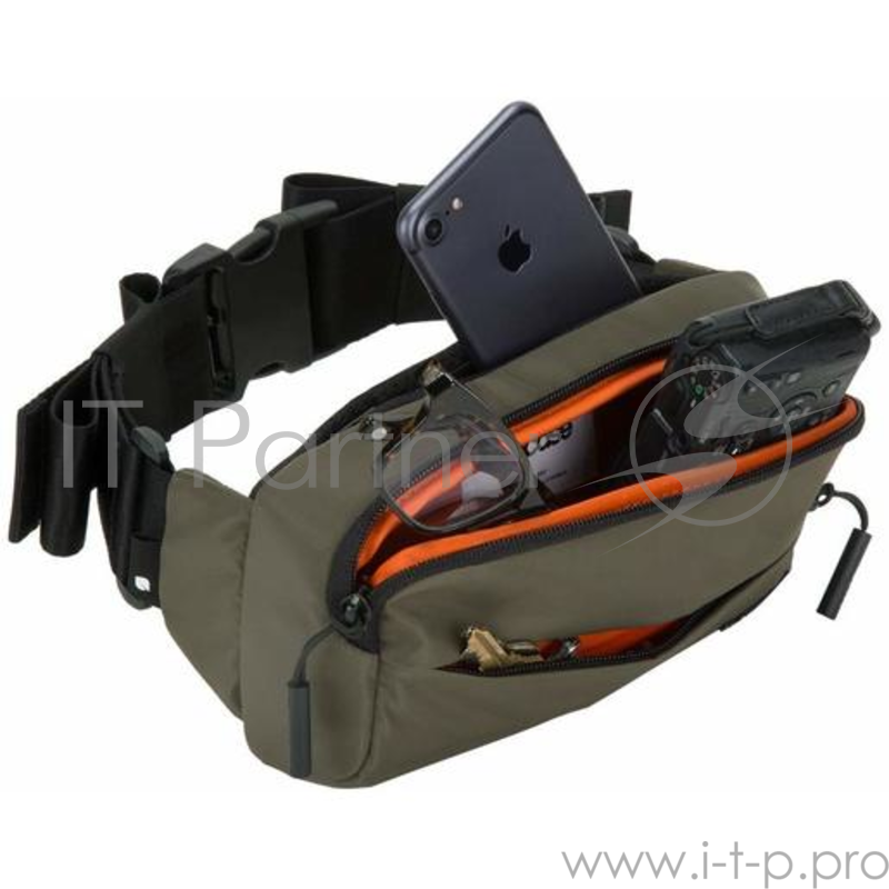 Поясная сумка Incase Sidebag для смартфона и аксессуаров. Материал нейлон. Цвет оливковый.